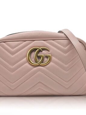 Gucci Blush Chevron Matelassé Crossbody with Gold GG